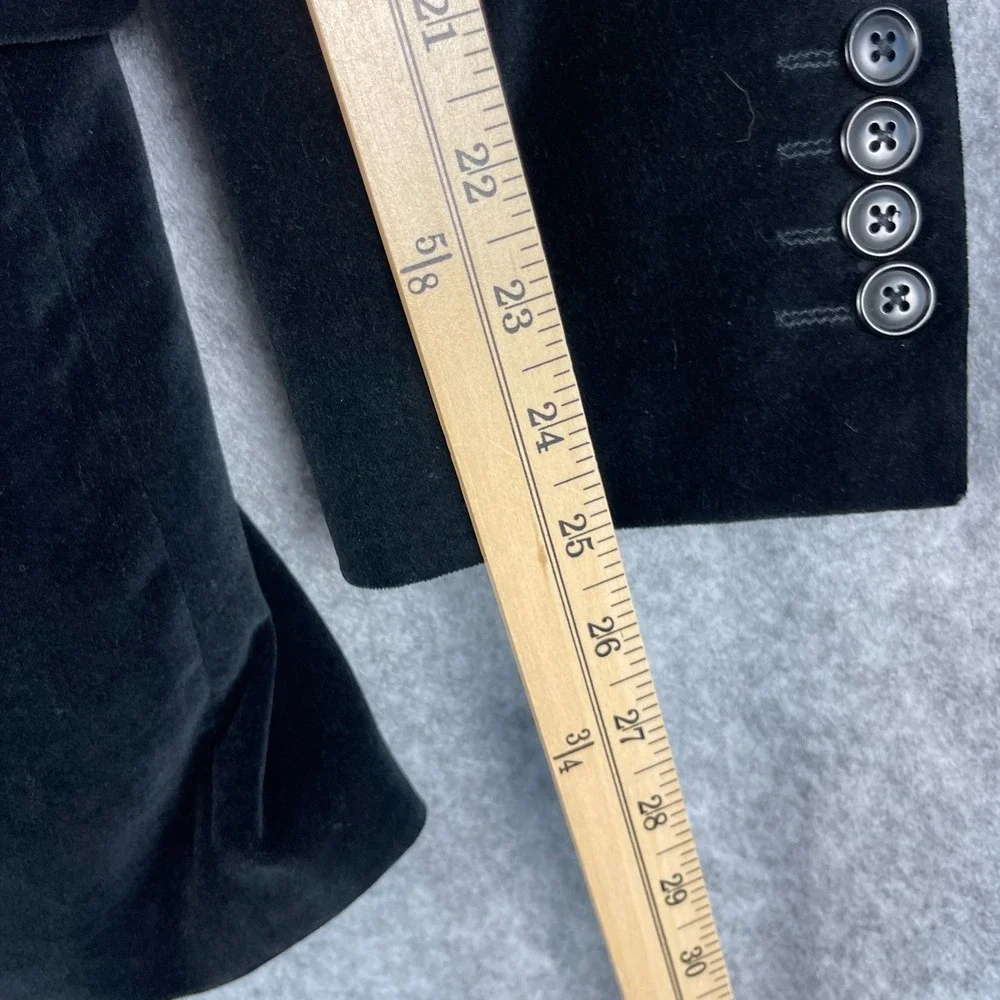 Madison Velvet Blazer Sport Coat Mens 44R Black 2 Button Cotton Smoking Jacket